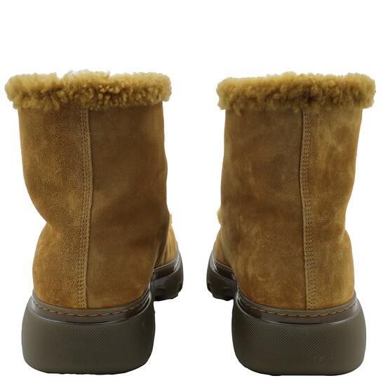 Burberry Shearling-Trim Suede Creeper Boots, Brand Size 44.5  display picture 3