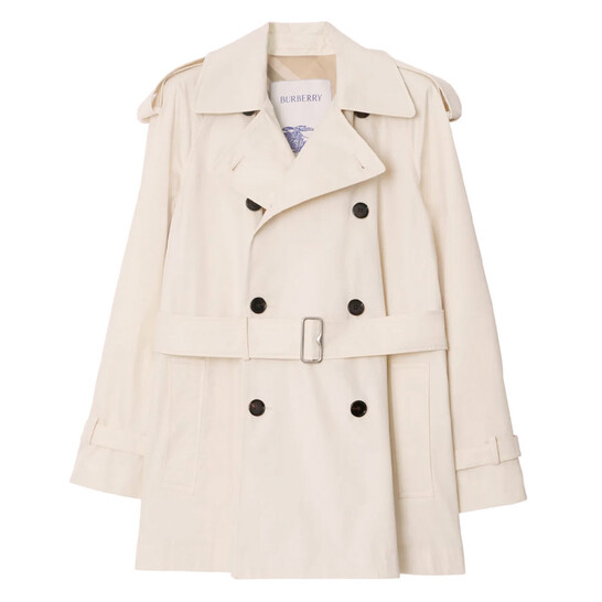 Burberry Short Belted Trench Coat, Brand Size 8 (US Size 6