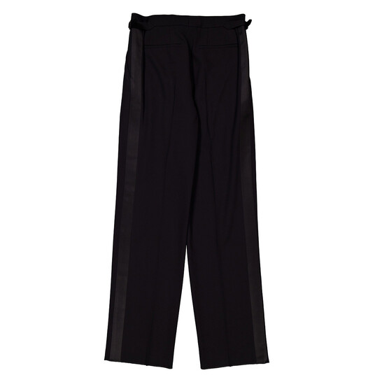 Burberry Side Stripe Wide-Leg Wool Trousers, Brand Size 44 (Waist