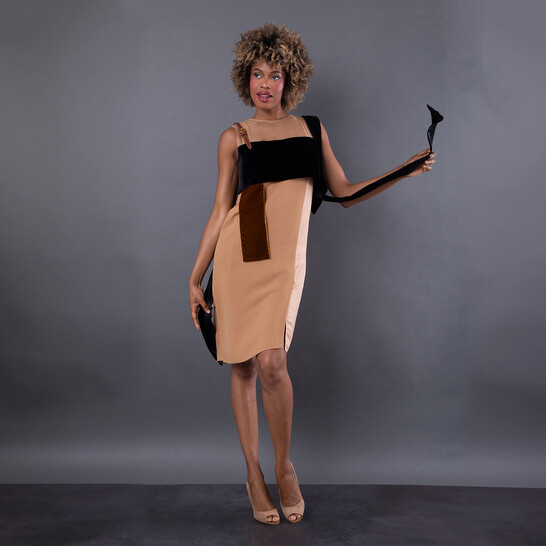 Burberry Silk And Velvet Strap Detail Dress, Brand Size 8 (US Size