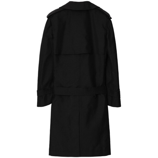 Burberry Silk Blend Double-Breasted Trench Coat, Brand Size 8 (US