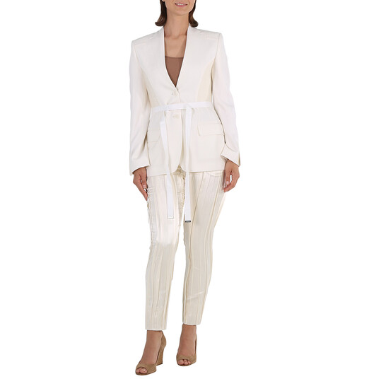 Burberry Single-breasted Belted Wool Blazer Jacket, Brand Burberry Single-breasted Belted Wool Blazer Jacket, Brand