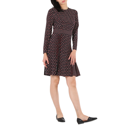 Burberry Black Label 40ベージュ ハイネック サテンドレス Burberry Black Label 40ベージュ ハイネック サテンドレス