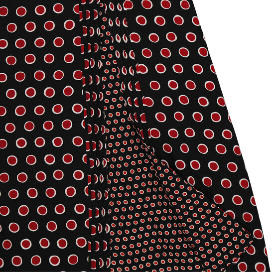 Burberry Spot Print Long-sleeve Silk Dress, Brand Size 4 (US