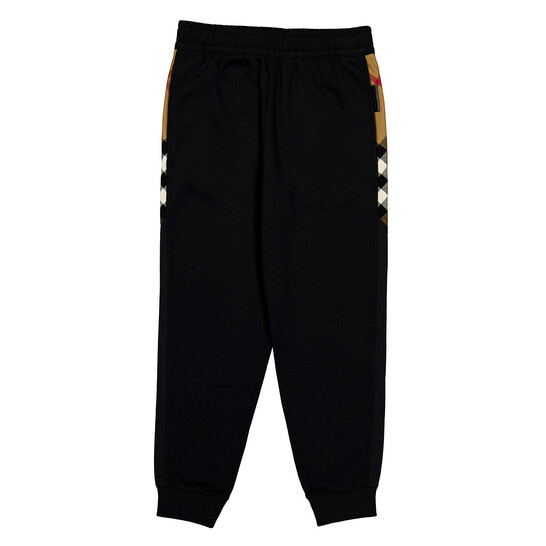 Burberry Stephan Check Trim Cotton Joggers, Size Large 8046056