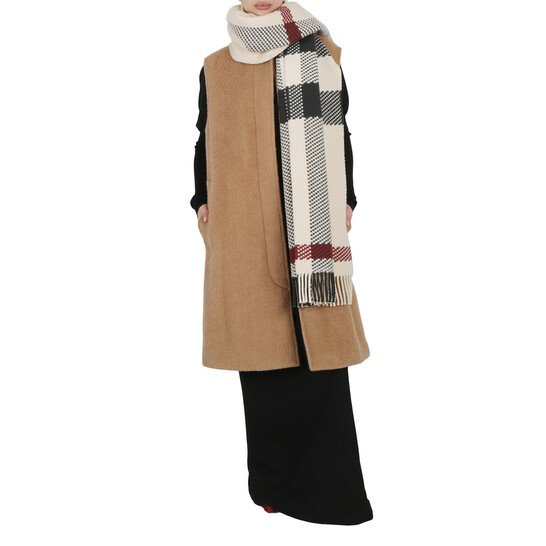マフラー・ストール Burberry FW23 Embroidered wool scarf (8079240 A1450) Burberry Stone Jumbo Check Wool Fringed Scarf 8079240