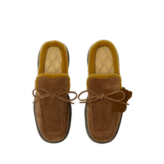 Burberry Stony Suede and Shearling Stony Mules, Brand Size Burberry Stony Suede and Shearling Stony Mules, Brand Size