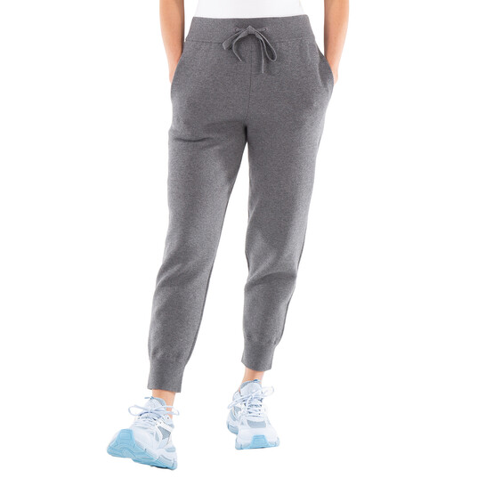 Burberry Storm Grey Melange TB Logo Knit Sweatpants, Size X-Small