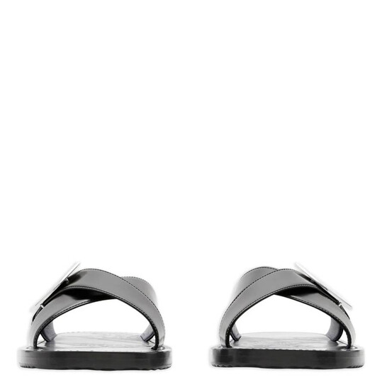 【BURBERRY】STRIP SHIELD SLIP ON◆8088046155943 Burberry Strip Shield Leather Slides, Brand Size 41 ( US
