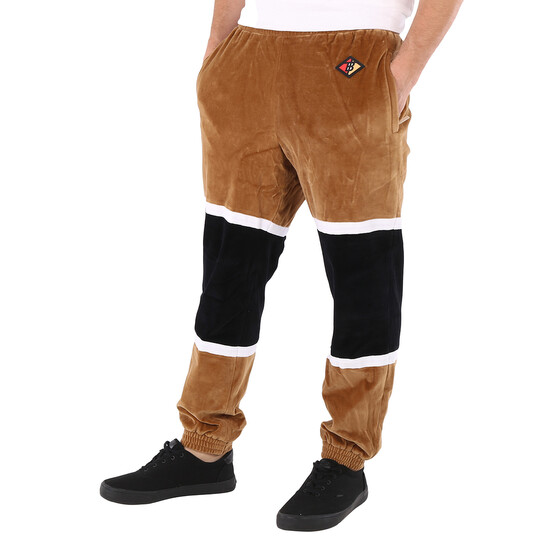 Burberry Striped Chenille Logo Graphic Trackpants, Size Small