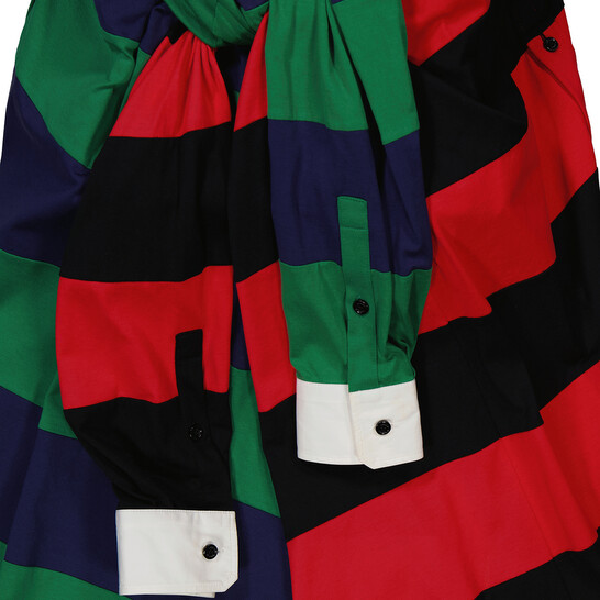 Burberry Striped Cotton Reconstructed Rugby Shirt Dress