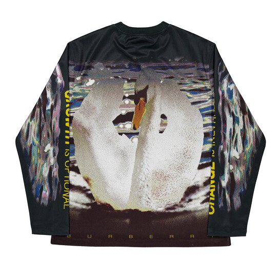 Burberry Swan-Print Long-Sleeved T-Shirt, Size Large 8077333
