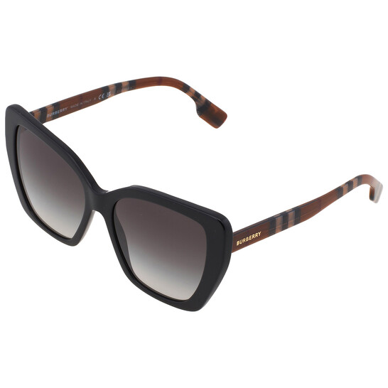 Burberry BE4366 40418G Tamsin Cat Eye Sunglasses - Black/Brown/Grey New BURBERRY BE4366 40418G Black/Gradient Grey 55-16-140  main image 4