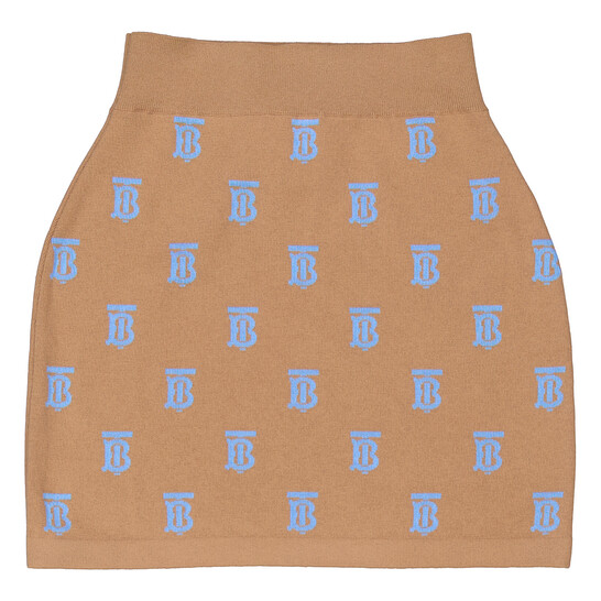 ミニスカート BURBERRY Women Mini Skirts 8067790144383 A1189 BLUE Burberry TB Monogram Jacquard Mini Skirt, Size XX-Small