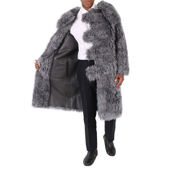 Burberry Tempest Grey Ear-Detail Hood Faux Fur Duffle Coat