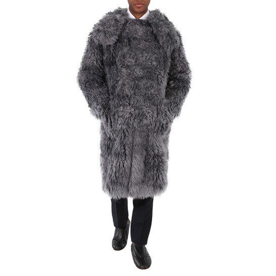 Burberry Tempest Grey Ear-Detail Hood Faux Fur Duffle Coat