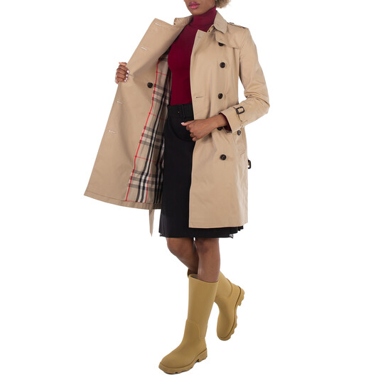 【BURBERRY】KENSINGTON LONG TRENCH COAT BURBERRY Kensington Long organic cotton-gabardine trench