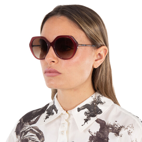 Burberry Vanessa Brown Gradient Geometric Ladies Sunglasses  display picture 2