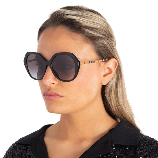 Burberry Vanessa Grey Gradient Irregular Ladies Sunglasses