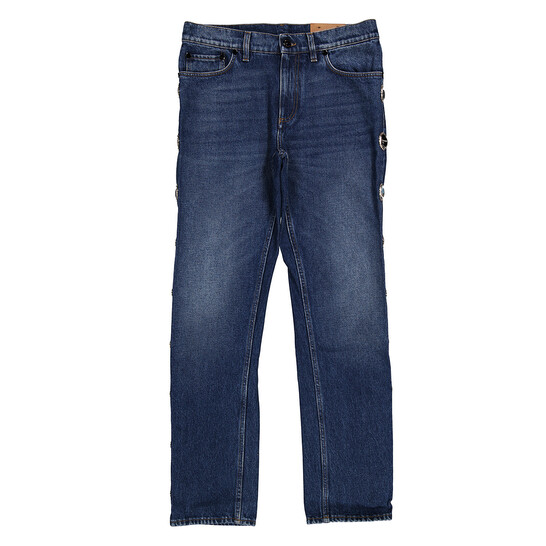 Burberry Vintage Blue Straight Leg Cotton Denim Jeans, Waist