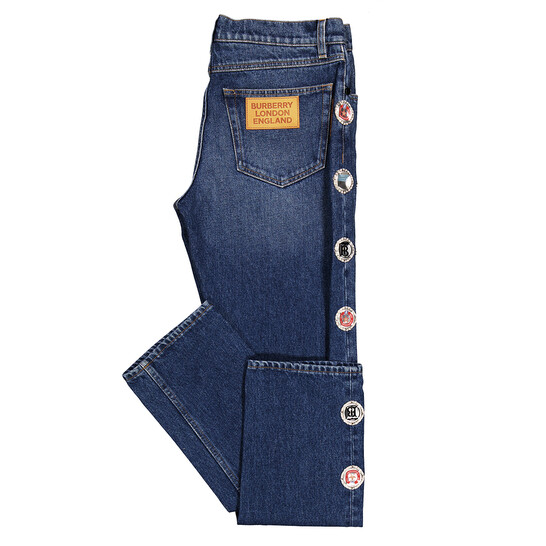 デニム・ジーパン BURBERRY JEANS BLUE COTTON DENIM JEANS Burberry Vintage Blue Straight Leg Cotton Denim Jeans, Waist