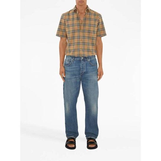 Burberry Vintage Check Cotton Shirt, Size Large 8079589