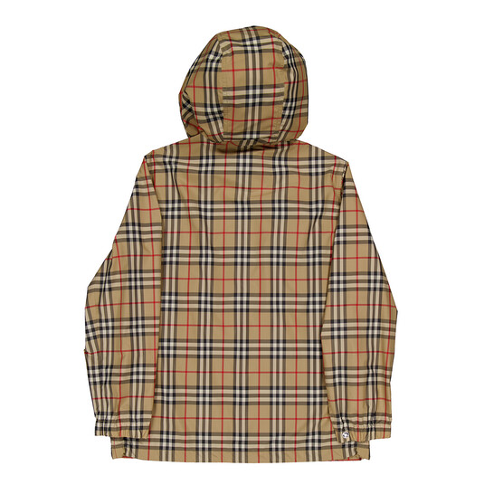 Burberry Vintage Check Drawstring Hooded Jacket, Brand Size 8 (US