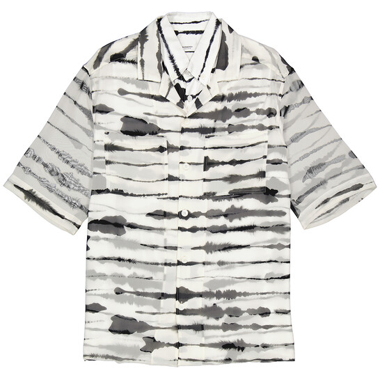Burberry Watercolour Print Double-layered Shirt, Size XX