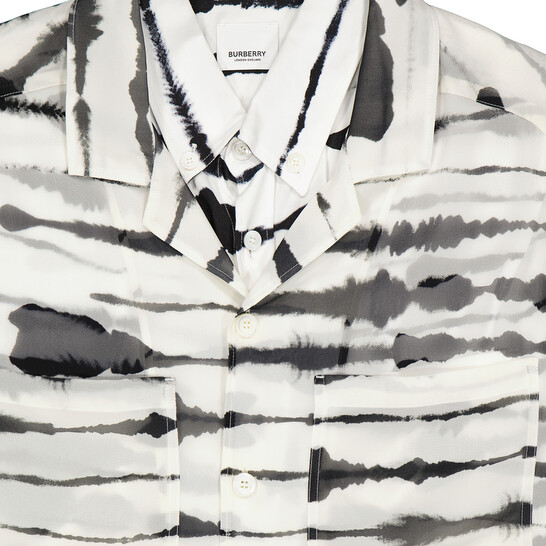 Burberry Watercolour Print Double-layered Shirt, Size Small