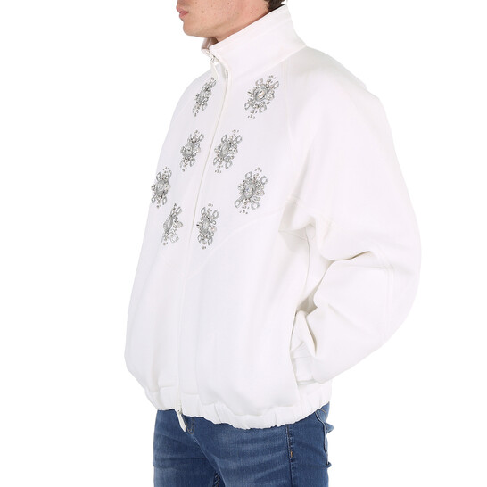 Burberryジャケット Burberry White Bottle Cap Detail Jersey Track Bomber Jacket