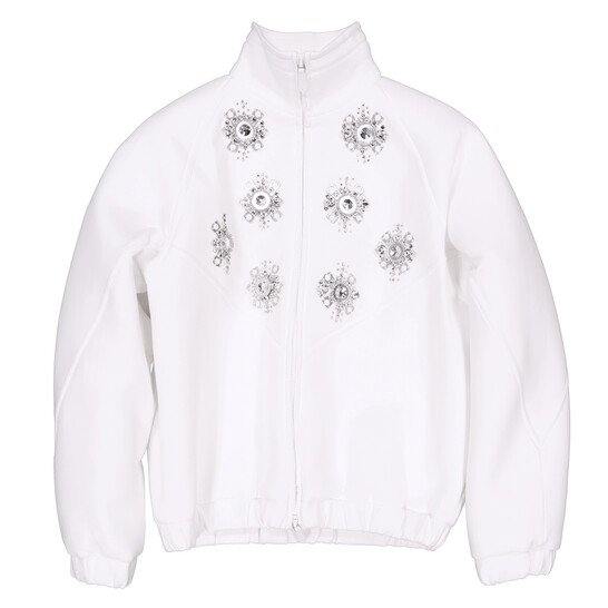 Burberryジャケット Burberry White Bottle Cap Detail Jersey Track Bomber Jacket