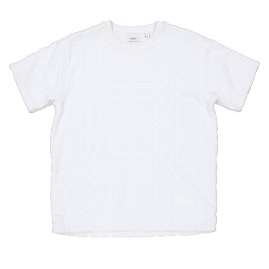 Tシャツ・カットソー BURBERRY WHITE COTTON T-SHIRT WITH CHECK FINISHES E23D1886-6C41-4EC9-9B46-