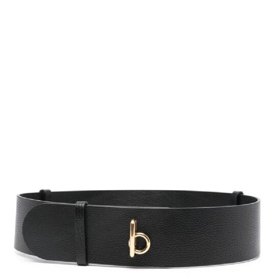 Burberry Wide Leather Rocking Horse Belt, Size Medium