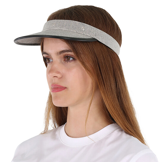Burberry Zip Pocket-Detail Visor Hat, Size Small 8043195