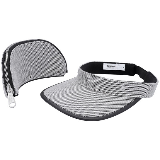 Burberry Zip Pocket-Detail Visor Hat, Size Small 8043195