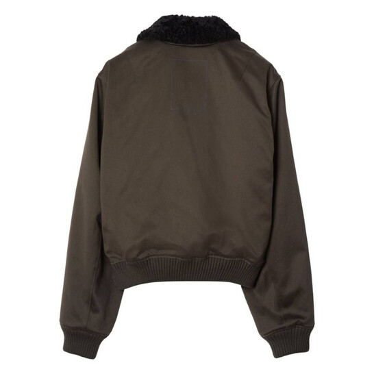 Burberry Zipped Shearling-Collar Bomber Jacket, Size X-Large