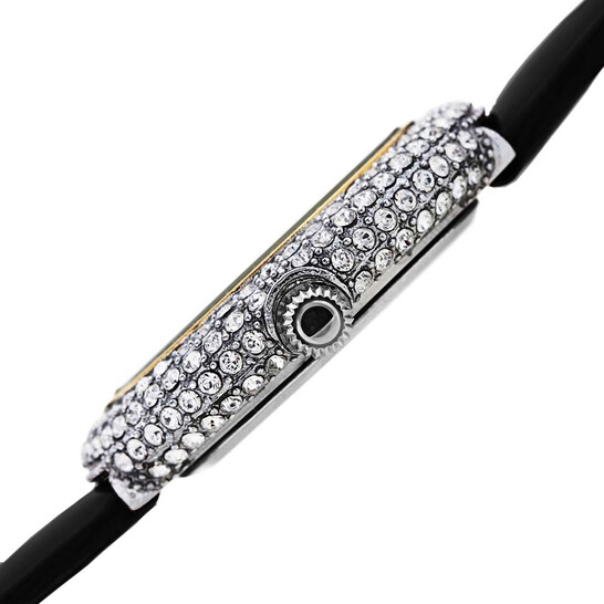 Burgi Crystal Black Dial Black Leather Ladies Watch BUR234BK - 546x546 Image #3