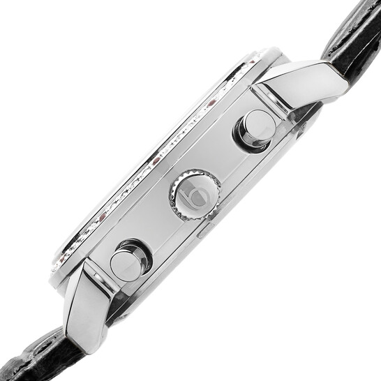 Burgi Crystal Chronograph Black Leather Mother of Pearl Dial Ladies Watch BUR089BK - 546x546 Image #4