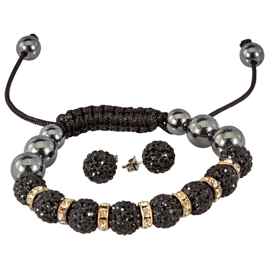 Burgi Quartz Diamond Accented Flower Dial Ladies Watch and Jewelry