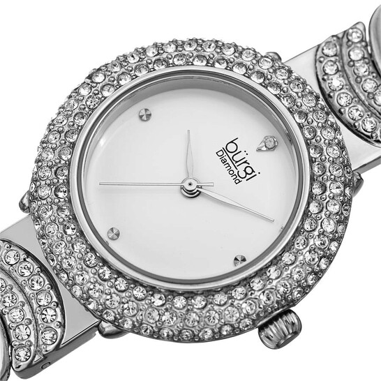 Burgi Quartz Diamond White Dial Ladies Watch BUR266SS - 546x546 Image #2