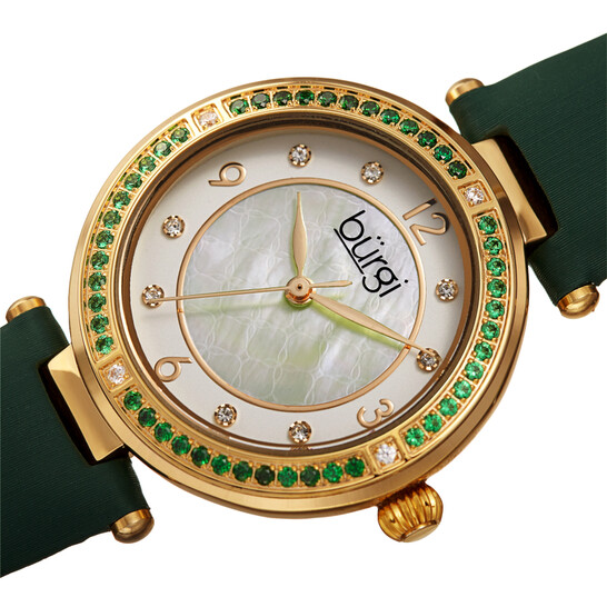 Burgi Quartz White Dial Green Leather Ladies Watch BUR251GN - 546x546 Image #2