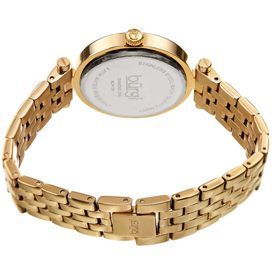 Burgi Flower Marker Quartz Diamond Red Dial Ladies Watch BUR223YGR - 546x546 Image #4