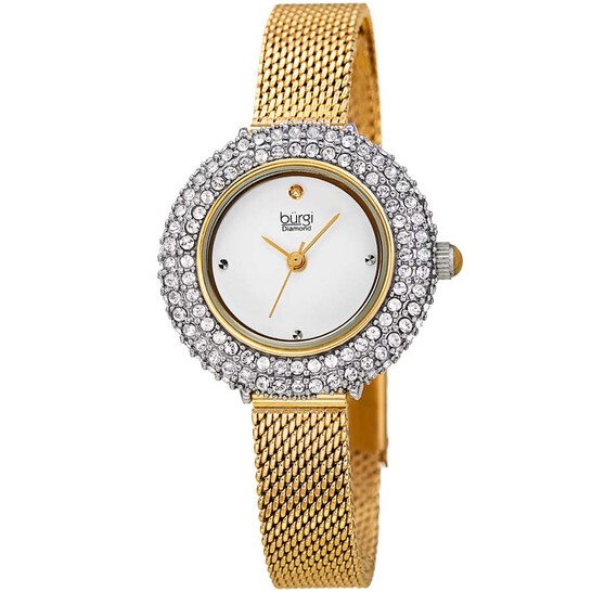 Burgi Diamond Silver Dial Ladies Watch BUR236YG 842106136494