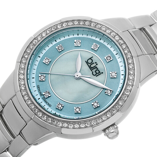 Burgi Blue Mother of Pearl Diamond Dial Ladies Watch BUR093BU - 546x546 Image #2