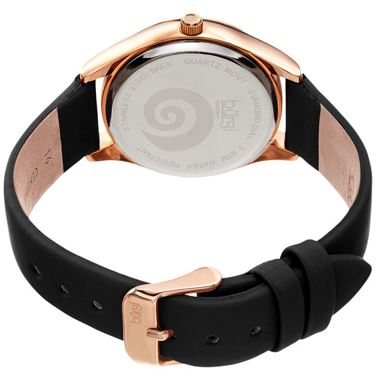 Burgi Swirl Quartz Diamond Black Dial Ladies Watch  display picture 1