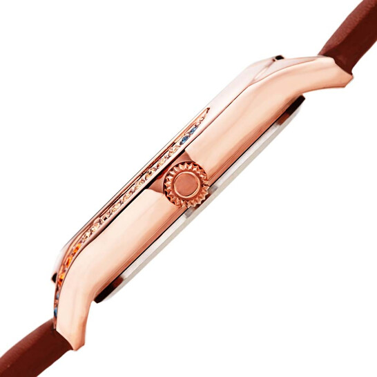 Burgi Crystal White Dial Brown Leather Ladies Watch BUR239BR - 546x546 Image #3