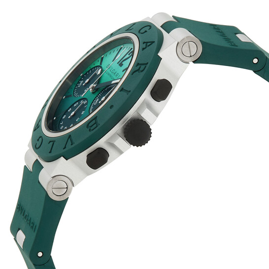 Bvlgari Aluminium Chronograph Automatic Green Dial Men's Watch