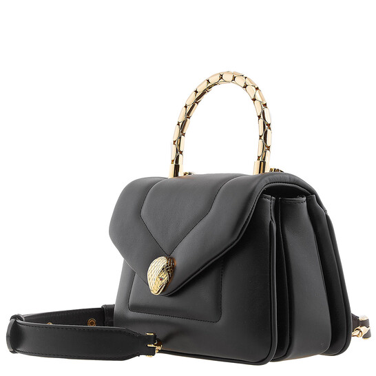 BVLGARI ブラック ハンドバッグ Serpenti Forever Medium leather tote bag in black - Bvlgari