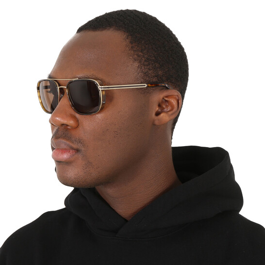Bvlgari Brown Navigator Men's Sunglasses BV5053 202253 56