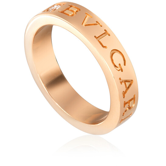 18kリング Bvlgari Bvlgari 18K Rose Gold Diamond Ring, Brand Size 50 (US Size
